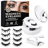 Magnetic Eyelashes with Applicator, 4 Pairs 3D Volume Lashes Natural Look