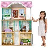 Delta Children MySize Dollhouse - Large 3-Story Dollhouse with 7 Rooms Includes 12 Accessories - Fits 12-inch Dolls - Pretend Play Dream Gift for Ages 3+