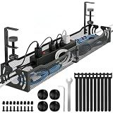 Cable Management, 25.3'' Under Desk Cable Management Tray No Drill