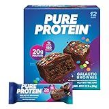 Pure Protein Galactic Brownie Protein Bars – 20g Protein, 3g Sugar, 190 Calories (12 count) Low Sugar* High Protein Snack - Gluten Free - Perfect for a Healthy Snack