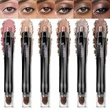 LUXAZA PRO Neutral Eyeshadow Stick Makeup 6PCS Set, Brown Nude Metallic Shimmer Matte Cream Eye Shadow Palette Eyeliner Brightener Pencil Crayon, Party Makeup - BROWN CANYON