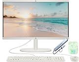 HP 21.5" FHD All-in-One Desktop Computer, 8GB DDR5 RAM 384GB Storage (128GB SSD + 256GB Docking Station Set), Quad-Cores Intel N100, Windows 11 & 8-in-1 Docking Hub, Keyboard & Mouse Included, White