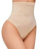 SIMIYA Thong Shapewear Tummy Control for Women High Waist Stay Put Body Shaper Compression Stomach Shapewear Thong Girdle