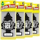 LITTLE TREES Air Fresheners Car Air Freshener. Hanging Tree Provides Long Lasting Scent for Auto or Home. Black Ice, 24 Air Fresheners