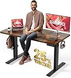 SIAGO Electric Standing Desk Adjustable - 48 x 24 Inch Sit Stand up Desk with 0.8 Inch Thick Tabletop - Adjustable Height Table with 3 Memory Preset, Cable Management for Home Office