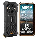 Ulefone RugKing 3 Pro Rugged Phone Unlocked, Octa-core 16GB+128GB/2TB, Android 15, 6.56" 120Hz, 48MP+2MP+8MP, 5600mAh, IP69K & IP68 Proof, Water-Lock, Dock Charging, Al Assistant(Gemini), Orange