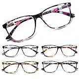 SIGVAN Ladies Reading Glasses Blue Light Blocking Spring Hinge Fashion Pattern Print Eyeglasses for Women (multicolour, 1.50)