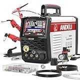 ANDELI Plasma Cutter Welder Combo 160Amp Pulse MIG/HF TIG/HF Cut/Stick/Flux Core 6-in 1 Multi-Process Welder 110V/220V Dual Voltage Aluminium MIG Welding Machine Multi-Functional Welder MCT-416P
