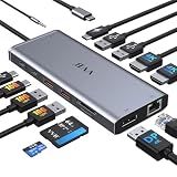 USB C Laptop Docking Station Dual Monitor HDMI USB C Hub Multiport Adapter