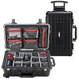 Eylar 22" Rolling Carry-On Travel Hard Camera Case with Adjustable Padded Divider & Lid Organizer, Waterproof, Shockproof For Equipment, Drones And Cameras, TSA Standard