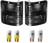 HERCOO Smoke Side Mirror Marker Lights Lens w/LED Compatible with 2008-2016 F250 F350 F450 Super Duty Turn Signal Aftermarket Replacement, Qty: 2, Amber & White