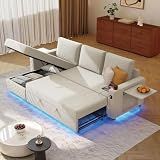 Ball & Cast 80" Sectional Sleeper Sofa Bed Pull Out Couches for Living Room