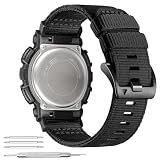 Abanen Rugged Nylon Watch Band for Casio gshock DW-5600/8900, Adjustable Sports Wrist Strap for GA-100/GW-B5600/GB-5600 /GW-6900 (Black)