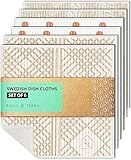 Swedish Dish Cloths, Each Reusable Cellulose Dishcloth Replaces 15 Rolls of Paper Towels and is More Absorbent than a Sponge For Washing Dishes, Kitchen, Set of Six