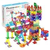 PicassoTiles 100 Piece Marble Run Magnetic Tiles Race Track STEM Ages 3+