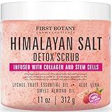 First Botany Body Scrub - Natural Exfoliating Salt Scrub & Body and Face Souffle helps with Moisturizing Skin, Acne, Cellulite, Dead Skin Scars, Wrinkles (Himalayan Salt)