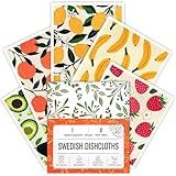 Augine Swedish Dishcloths for Kitchen, Swedish Dish Cloths 5 Pack, Super Absorbent Reusable Paper Towels Washable, Biodegradable, Quick Drying, Dishwasher Safe