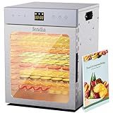 Food Dehydrator for Jerky, 12 Stainless Steel Trays, 1200W Fruit Dehydrator, 24H Timer and 190°F Temperature Control, Overheat Protection, Food Dryer for Jerky, Herbs, Fruit, Dog Treats