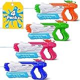 Quanquer Water Guns for Kids 3-5, 5-8, 8-12 - 4 Packs 400CC Squirt Pool Toy Water Gun Soaker with High Capacity Long Shooting Range - Water Squirer Blaster Gun for Kids Pool Toys Summer Parties