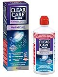 CLEAR CARE PLUS Cleaning & Disinfecting Contact Lens Solution (12 oz, Pack of 1), HydraGlyde Moisture Matrix, For Soft & RGP Lenses, Preservative-Free, Included Lens Case, Deep Cleaning Action