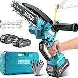SEESII Chainsaw 6 Inch Mini Electric Chainsaw Cordless Battery Powered, 2026 Upgraded Hand Held Saw with 2x2000mAh Batteries for Wood/Tree Trimming, Chain Saw Gift for Men Husband Father Gardener