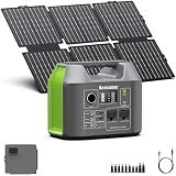 Portable Solar Generator, 300W Portable Power Station with Foldable 60W Solar Panel, 110V Pure Sine Wave 296Wh 80000mAh Lithium Battery Pack for Home Use RV Van Outdoor Camping-Panel included