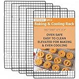SCDGRW 5PCS Cooling Racks for Cooking and Baking 10" x 16" Wire Rack Baking Rack, Cookie Rack, Heavy Duty Metal Wire Rack for Grilling, Roasting, Cooking, Drying,Oven Safe Dishwasher Safe