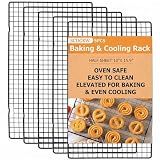 SCDGRW 5PCS Cooling Racks for Cooking and Baking 10" x 16" Wire Rack Baking Rack, Cookie Rack, Heavy Duty Metal Wire Rack for Grilling, Roasting, Cooking, Drying,Oven Safe Dishwasher Safe