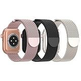 3 Pack Mesh Metal Magnetic Compatible with Apple Watch Bands Women Men