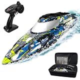 BEZGAR TX123 Remote Control Boats - Fast Speed RC Boat 32+ KPH with A Portable Suitcase for Lakes & Pools & Salt Water, Summer Toys for Adults and Ideal Gifts for Kids Boys Age 6 7 8-12 Years Old