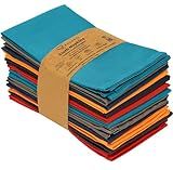 Ruvanti Cloth Napkins Set of 12, 18x18 Inches Napkins Cloth Washable, Soft, Durable, Absorbent, Cotton Blend. Table Dinner Napkins Cloth for Hotel, Christmas, Dinner, Parties - Multi Color