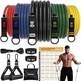 Readaeer Resistance Bands, Exercise Bands for Working Out, Work Out Bands with Handles for Men and Women for Indoor and Outdoor Sports, Fitness, Suspension, Speed Strength, Training, Home Gym,Yoga
