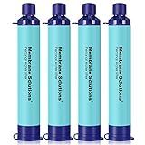 Membrane Solutions Personal Water Filter Straw S1 (Blue, 4 Pack)