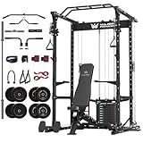 MAJOR FITNESS Power Cage Drone1 Premium- Multi-Function Power Rack for Home Gym, Squat Rack with Pull-up Bar, Cable Crossover System, J-Hooks, for Strength Training, Heavy-Duty Steel Construction