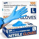 Supmedic Soft Max Medical Nitrile Exam Gloves Powder-Free Blue 100 Pcs (L)