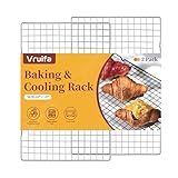 VRUIFA 2PCS Cooling Racks for Cooking and Baking -10" x 15" Stainless Steel Wire Rack for Baking, Grilling, Roasting,Drying, Oven and Dishwasher Safe