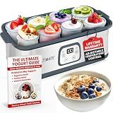 Ultimate Probiotic Yogurt Maker with Adjustable Temperature & Time Control - Make Trillions of Live Probiotics & Get Better Gut Health - ULTIMATE LIFETIME WARRANTY - Wellness Gifts for Men & Women