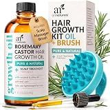 ArtNaturals Rosemary Oil for Hair Growth & Castor Oil Set, 4 oz, Women Men