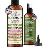VITAL AFFAIR 100% Pure Rosemary Oil For Hair Growth With Castor, Batana, Jojoba Oil - Infused With Biotin & Vitamin E-Blend of Effective Hair Oils for Hair Growth-Strengthening Treatment 6 Fl Oz