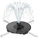 VOROSY Solar Fountain Pump with 3 Spray Height Adjustment, Upgraded PET Solar Bird Bath Fountains with 6 Nozzles, Solar Water Fountain Pump for Outdoor, Bird Bath, Garden, Pool, Pond