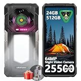 Ulefone Armor 33 25500mAh Battery (66W) Rugged Phone, Android 15 24GB+512GB, 6.95" FHD 120Hz Screen, 64MP Night Vision+50MP+50MP+32MP, Versatile LED Light Infinite Halo 118dB Speaker IP68/IP69K 4G