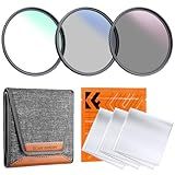 K&F Concept 67mm UV/CPL/ND Lens Filter Kit (3 Pieces)-18 Multi-Layer Coatings, UV Filter + Polarizer Filter + Neutral Density Filter (ND4) + Cleaning Cloth+ Filter Pouch for Camera Lens (K-Series)