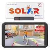 AUTO-VOX Solar Wireless Backup Camera with 5" 1080P Monitor: 5000mAh Battery 2 Mins DIY Installation & 2 Split Screen Back Up Camera, IP69K Waterproof Reverse Camera for Car, Van, SUV, Truck, Trailer
