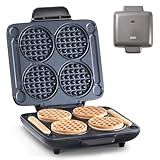 Dash Multi Mini Waffle Maker - Makes Four Waffles at Once for Family Breakfasts - Dual Nonstick Heating Plates & Easy-Release Surface - Compact & Fast-Heating - Graphite