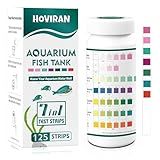 7 Way Aquarium Test Strips, 125 Count Fish Tank Test Strips for Freshwater Saltwater Pond, Water Testing Kit Aquarium for Chlorine, Total Hardness, Carbonate, Alkalinity, Nitrate, Nitrite and pH