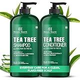 Botanic Hearth Tea Tree Shampoo And Conditioner Set | With 100% Pure Tea Tree Oil, For Itchy And Dry Scalp, Sulfate/Paraben Free | For Men And Women | 16 Fl Oz Each