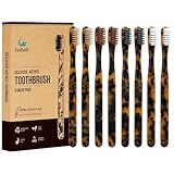 Isshah Plant-Based Cellulose Acetate Toothbrushes - 8 Pack - Tortoise