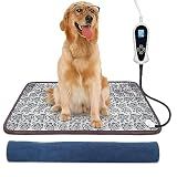 RC SLL Heated Dog Bed, 28x18in, Rose, Adjustable, Waterproof, Chew Resistant Steel Cord, Dogs & Cats, Dog Bed