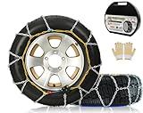 Auto Snow Chains Tire Chains For Cars Suv Pickup Trucks - Tightening 1Min Quick Install Tire-Chains, Reusable Emergency Tire Chains for Snow & Ice Traction (HKN140)