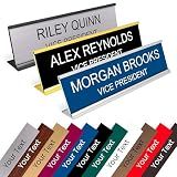 ExcelMark Custom Name Plate for Desk or Door – 14 Color Choices (2” X 8”)
